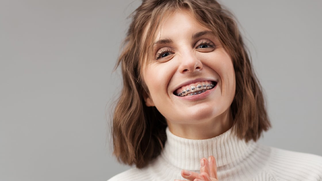 Woman with braces
